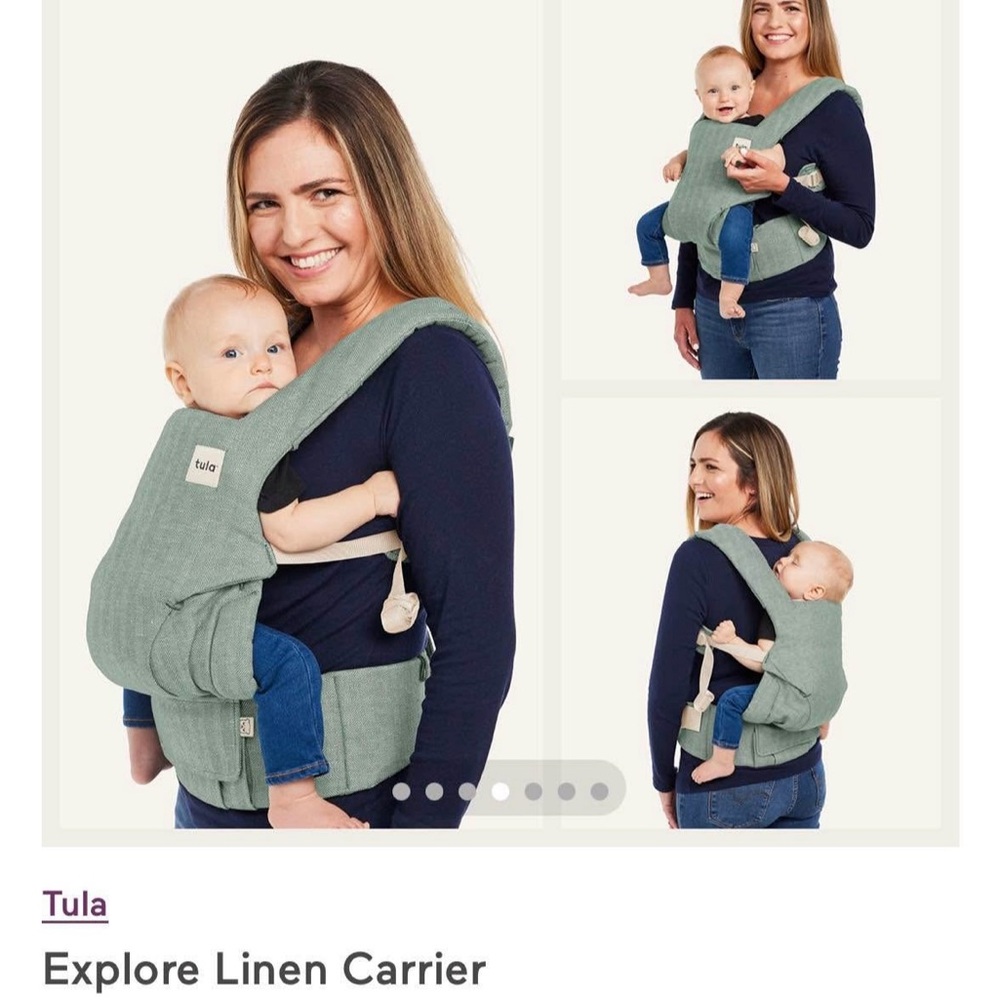 Tula Explore Linen Carrier - Soft Green